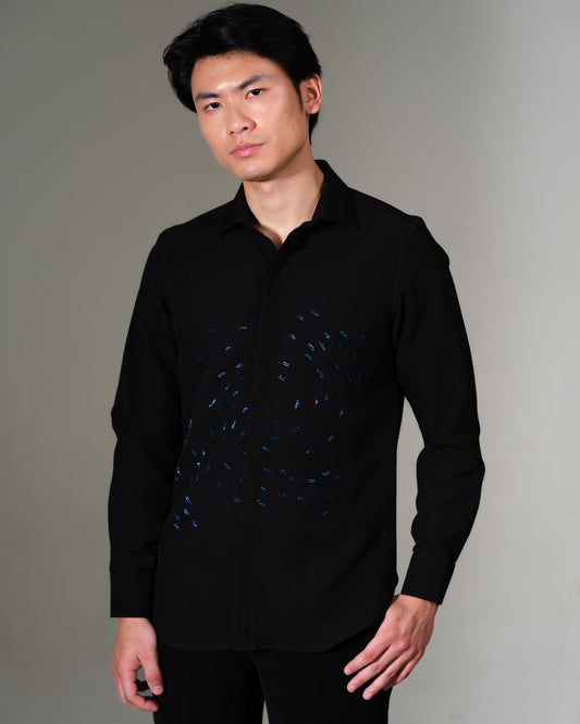 Texture Circular Lines Black