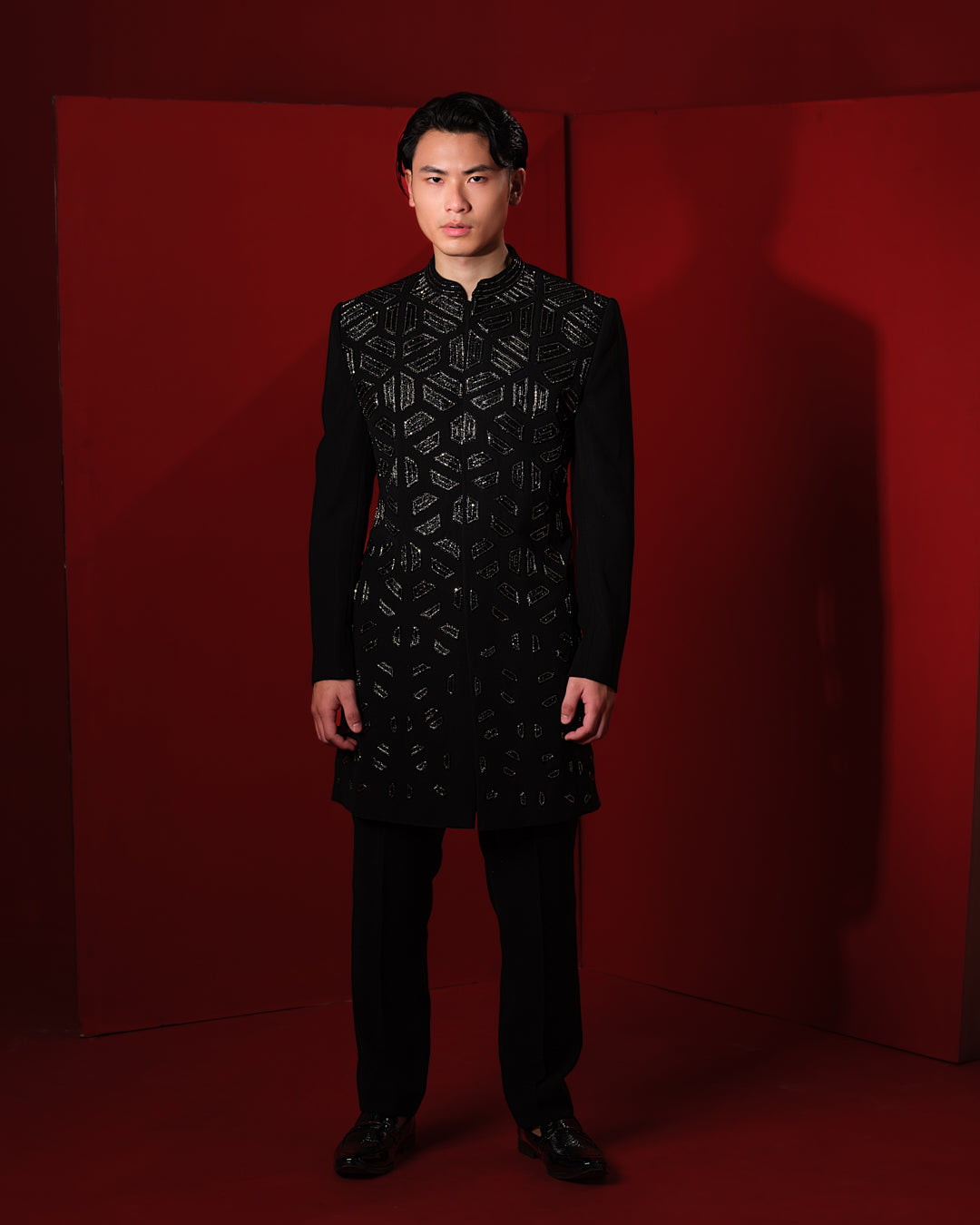 SHARD BLACK SHERWANI SET