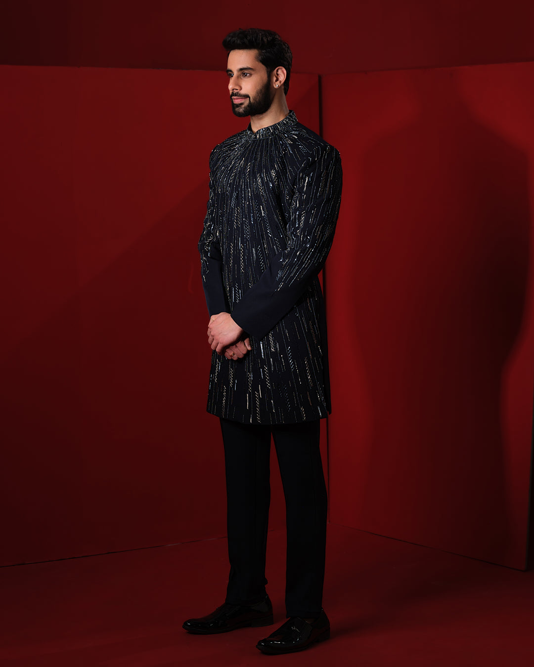 STRATA BLUE SHERWANI SET