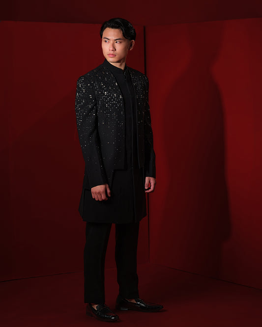 VECTOR BLACK SHERWANI SET