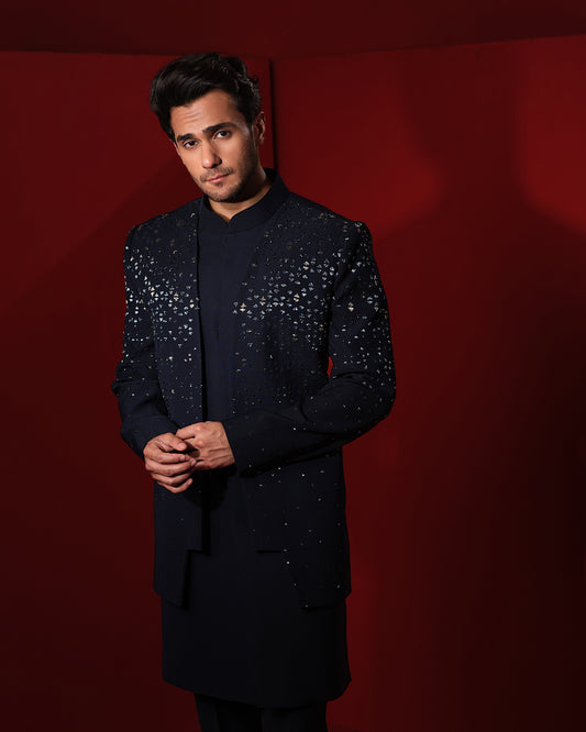 VECTOR BLUE SHERWANI SET