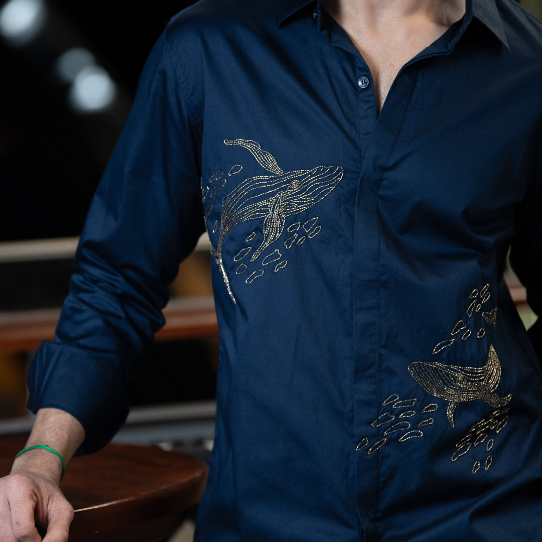 TWIN BLUE WHALE SHIRT