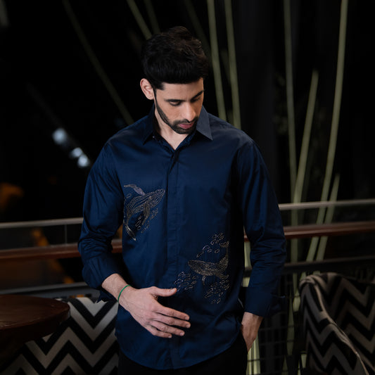 TWIN BLUE WHALE SHIRT