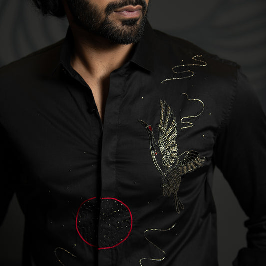 FLAMINGOS UNDER THE TROPICAL SUN