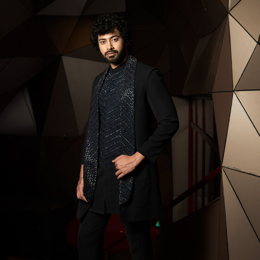 SHAWL COLLAR LONG BANDHGALA