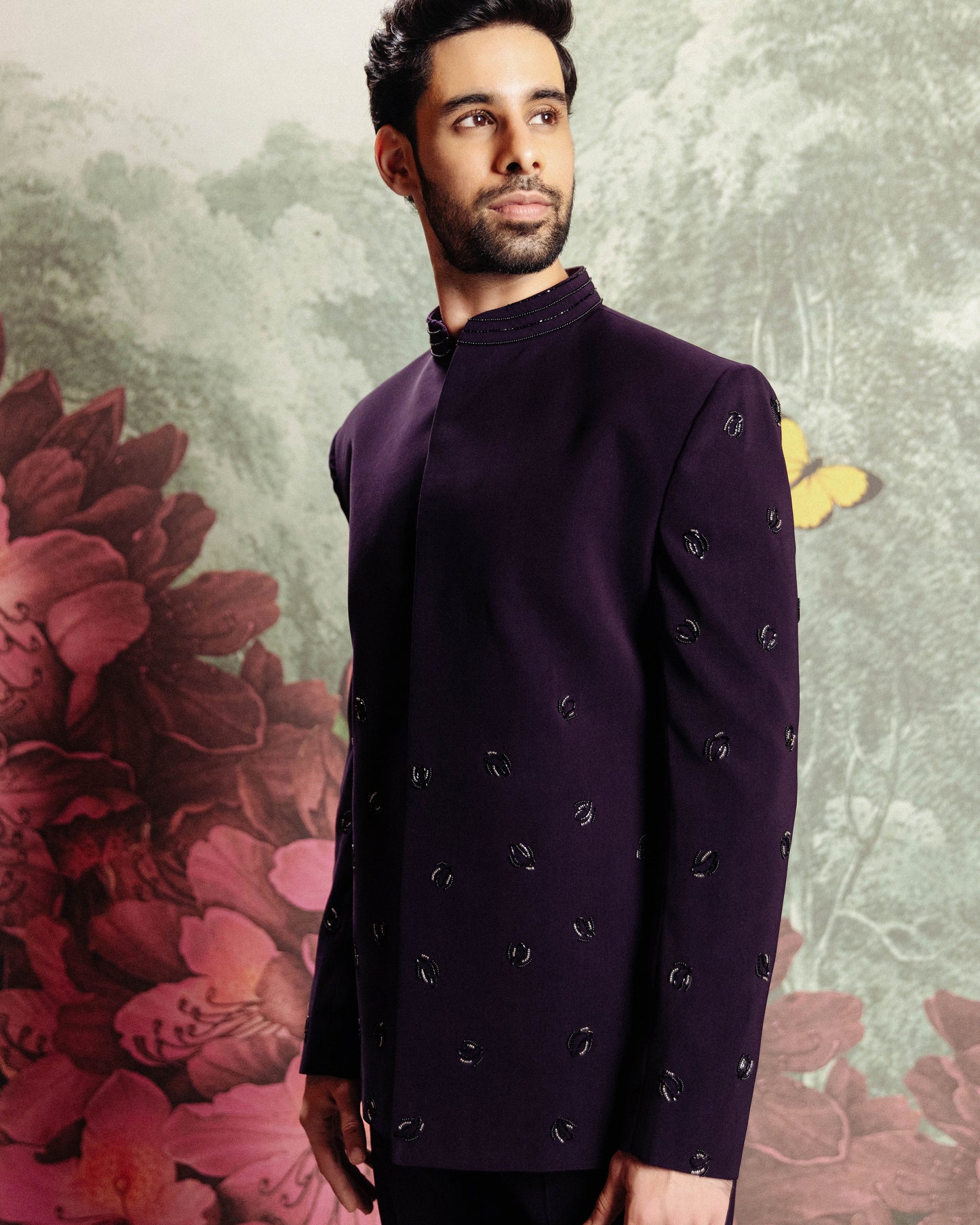 IMPERIAL PURPLE BANDHGALA