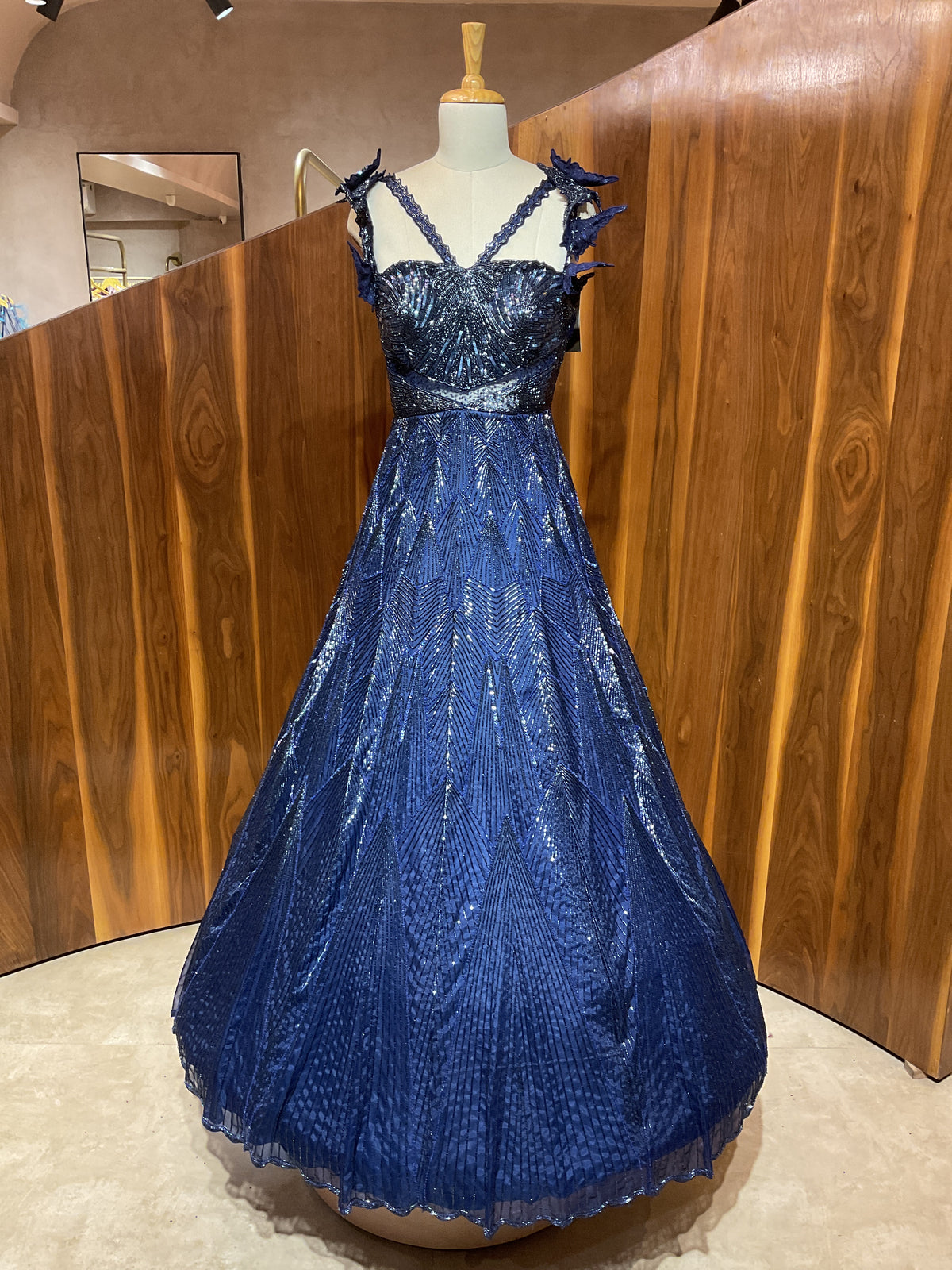 Navy blue gown