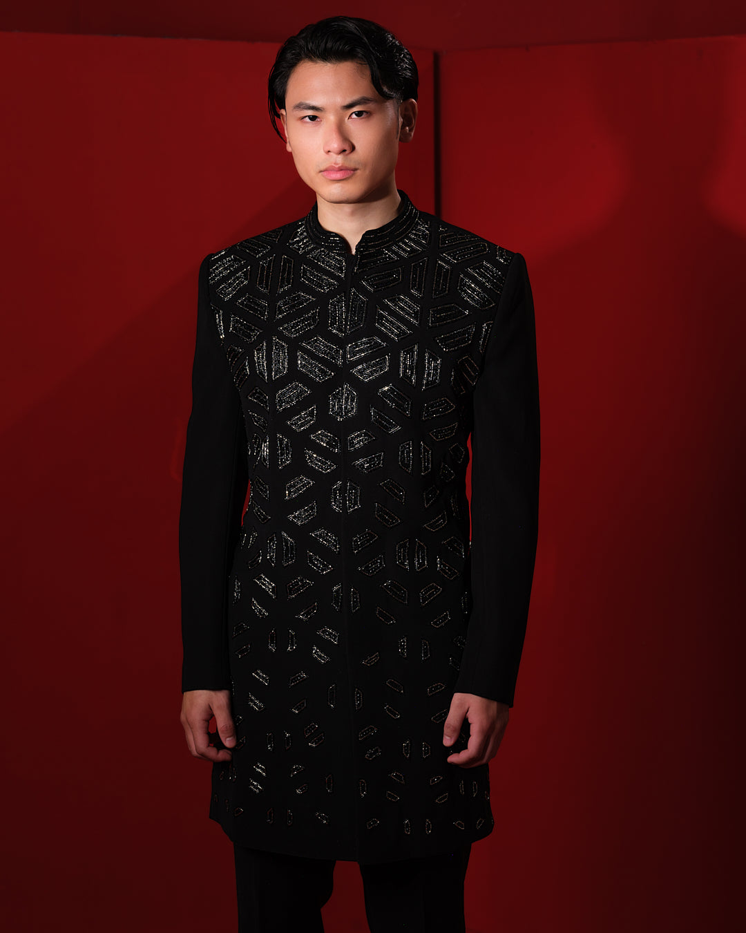 SHARD BLACK SHERWANI SET