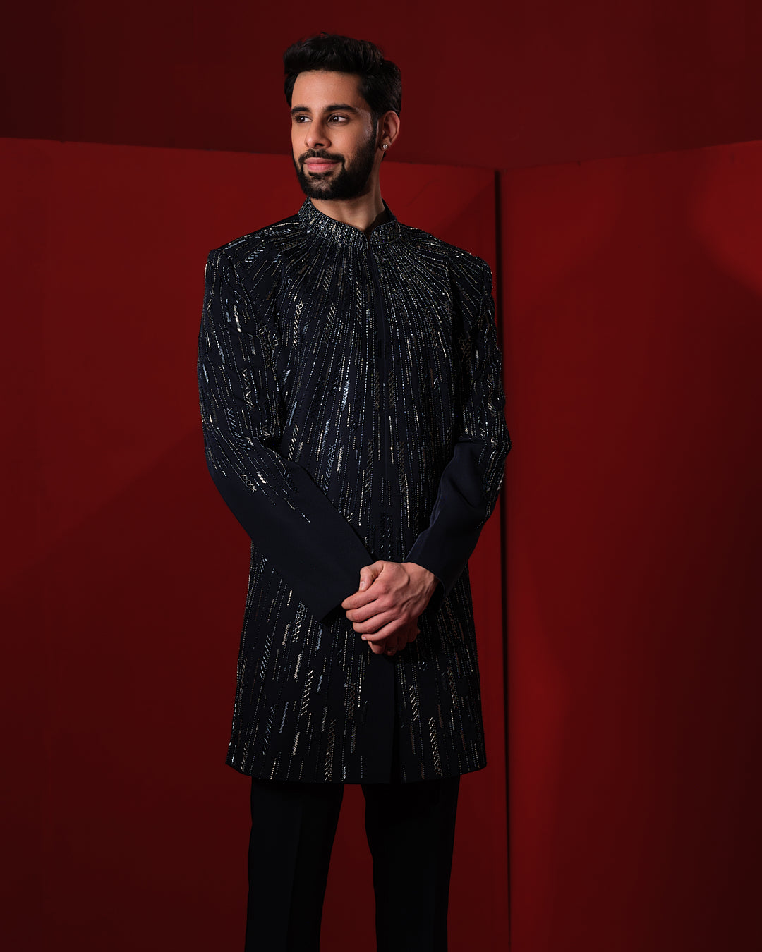 STRATA BLUE SHERWANI SET