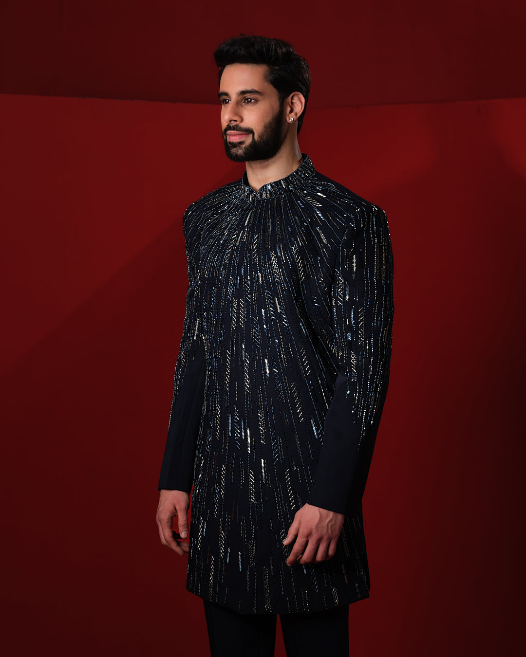 STRATA BLUE SHERWANI SET