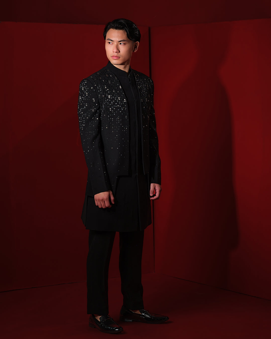 VECTOR BLACK SHERWANI SET