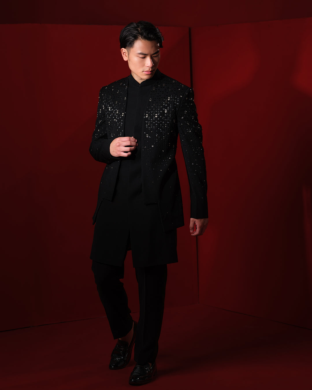 VECTOR BLACK SHERWANI SET
