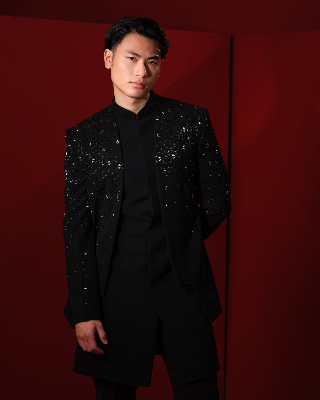 VECTOR BLACK SHERWANI SET