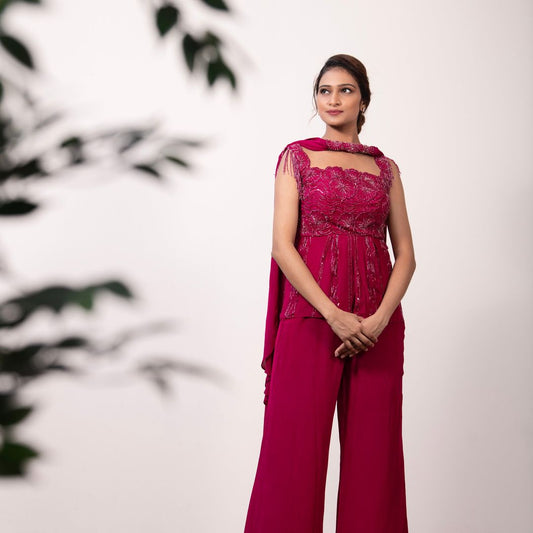 PEPLUM SHARARA PANT SET