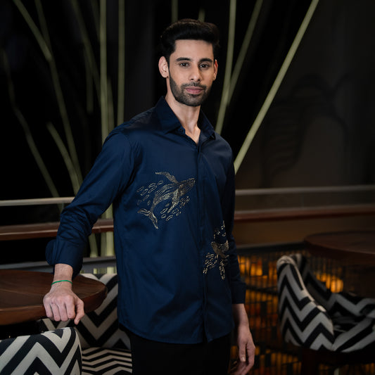 TWIN BLUE WHALE SHIRT