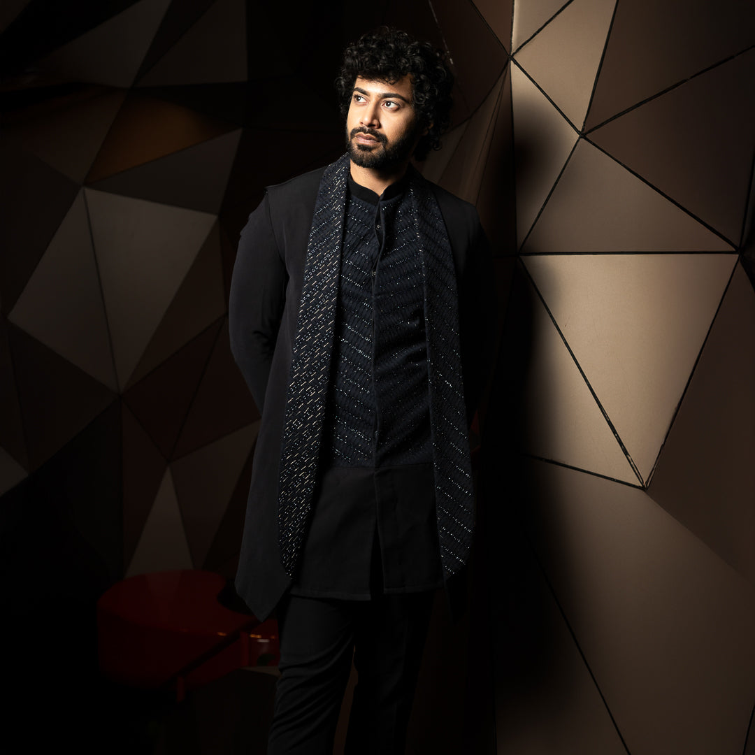 SHAWL COLLAR LONG BANDHGALA