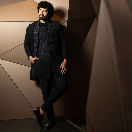SHAWL COLLAR LONG BANDHGALA